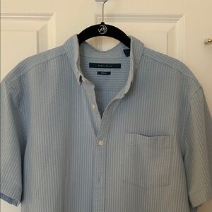 Perry Ellis Men's Light Blue Striped Shirt
